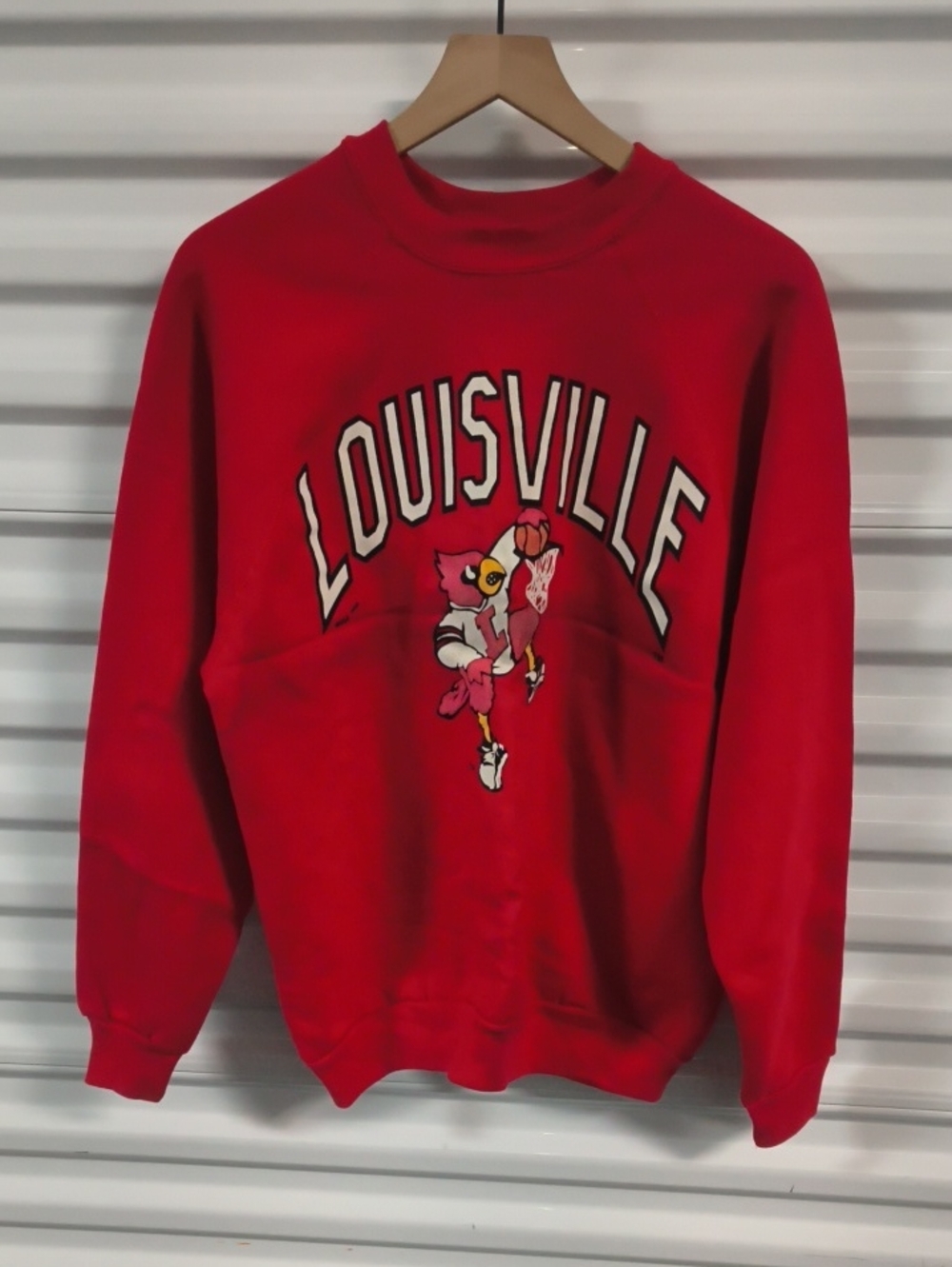 Vtg Louisville Cardinals Crewneck Sweatshirt Adult XL Red Puffy Paint  Rare